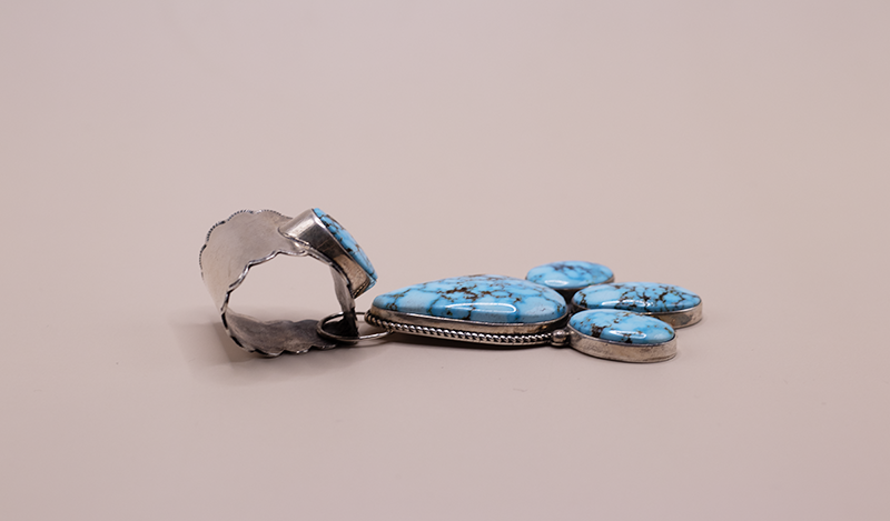 5 Stone Water Web Kingman Pendant