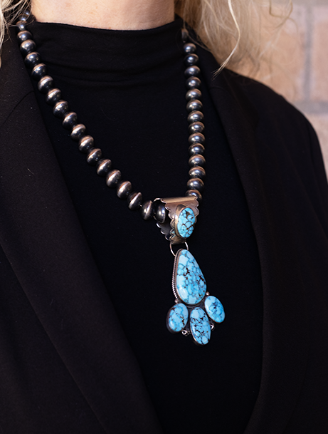5 Stone Water Web Kingman Pendant