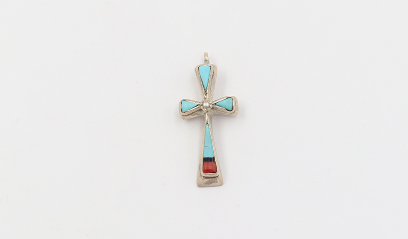 Raised Inlay Cross Pendant