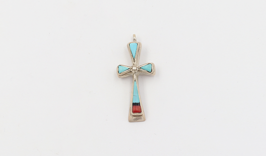 Raised Inlay Cross Pendant