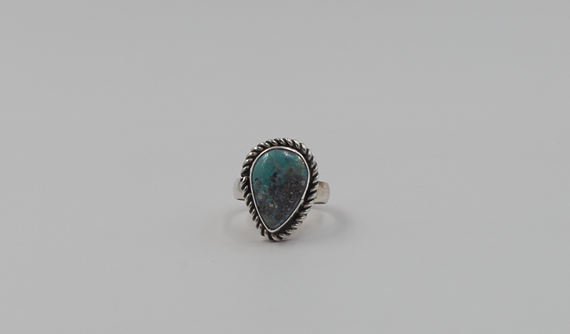 Teardrop Twist Bezel Turquoise Ring