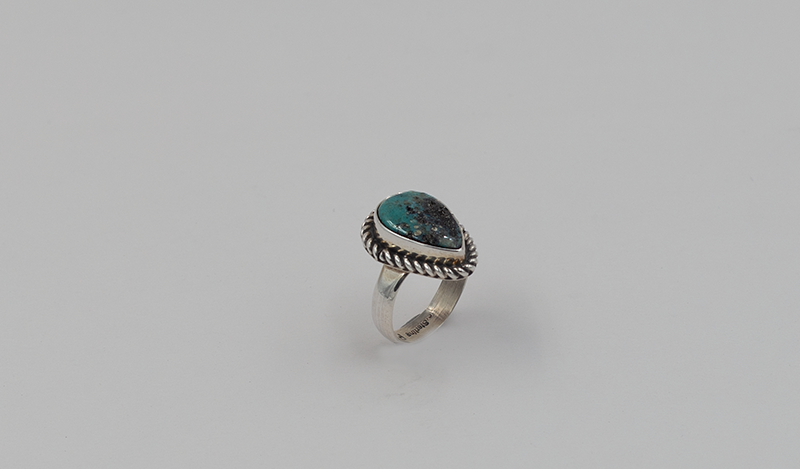 Teardrop Twist Bezel Turquoise Ring