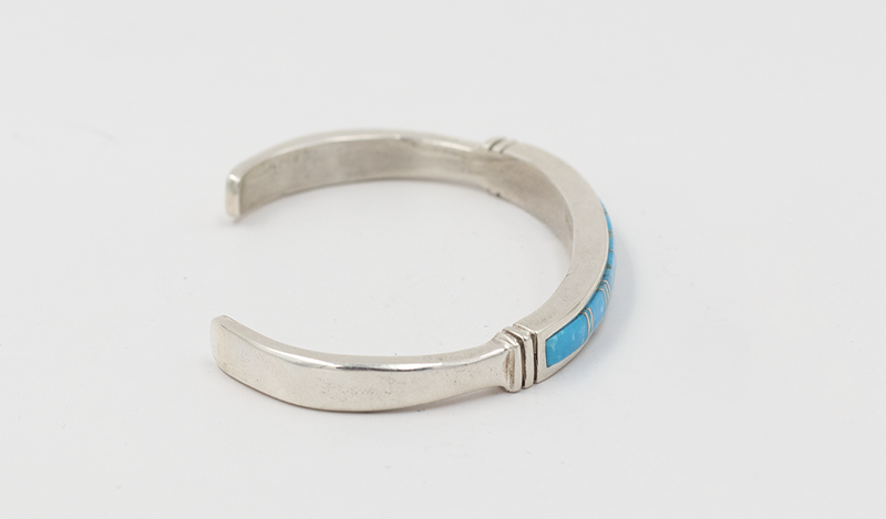 Large Turquoise Inlay ID Style Cuff