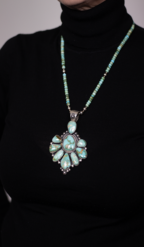 9 Stone Sonoran Gold Turquoise Pendant