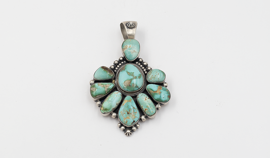 9 Stone Sonoran Gold Turquoise Pendant