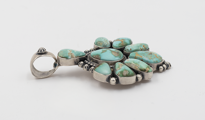 9 Stone Sonoran Gold Turquoise Pendant