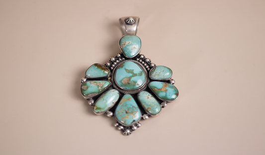 9 Stone Sonoran Gold Turquoise Pendant