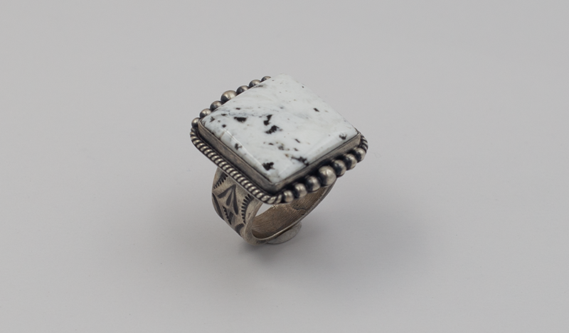 Square White Buffalo Ring