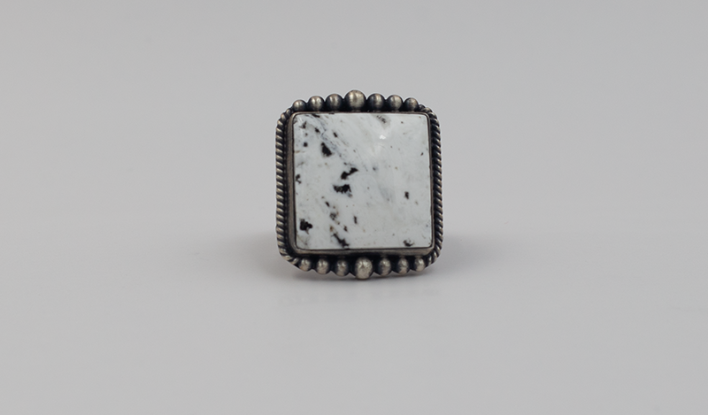 Square White Buffalo Ring