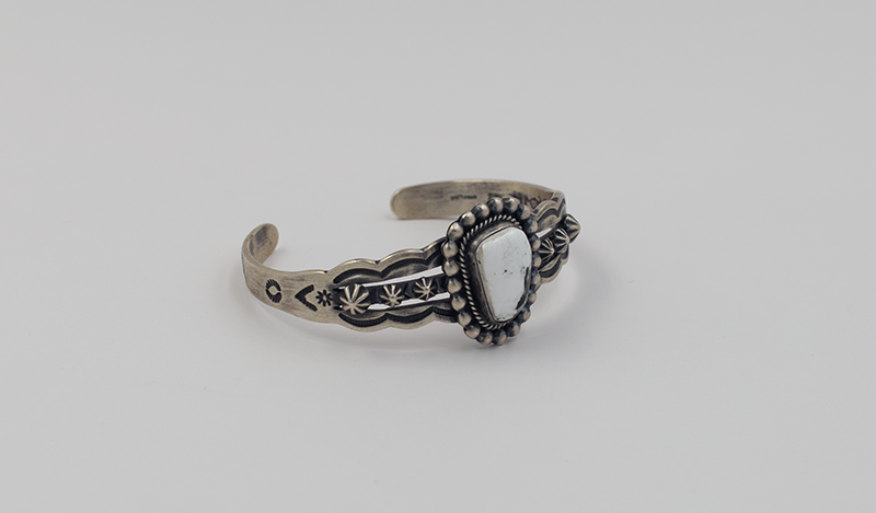Repoussé White Buffalo Cuff