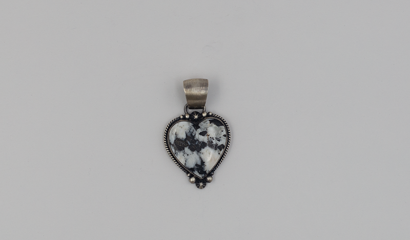 White Buffalo Heart Pendant