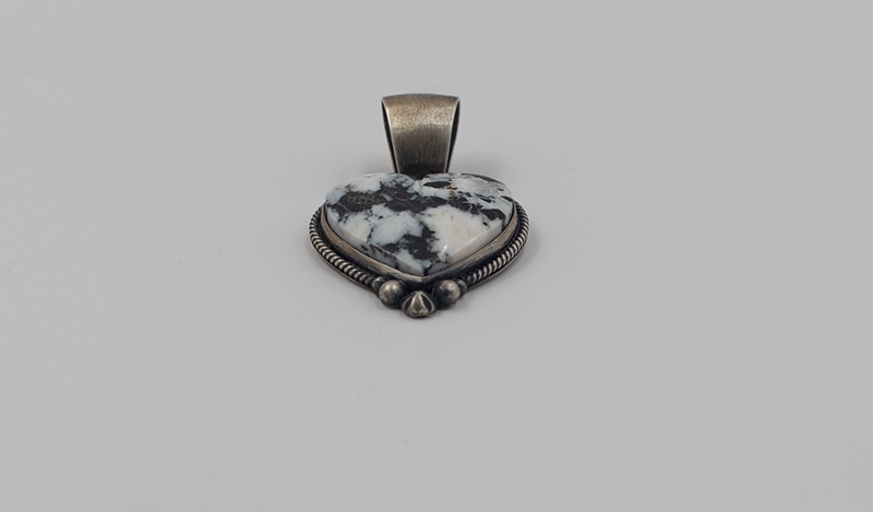 White Buffalo Heart Pendant