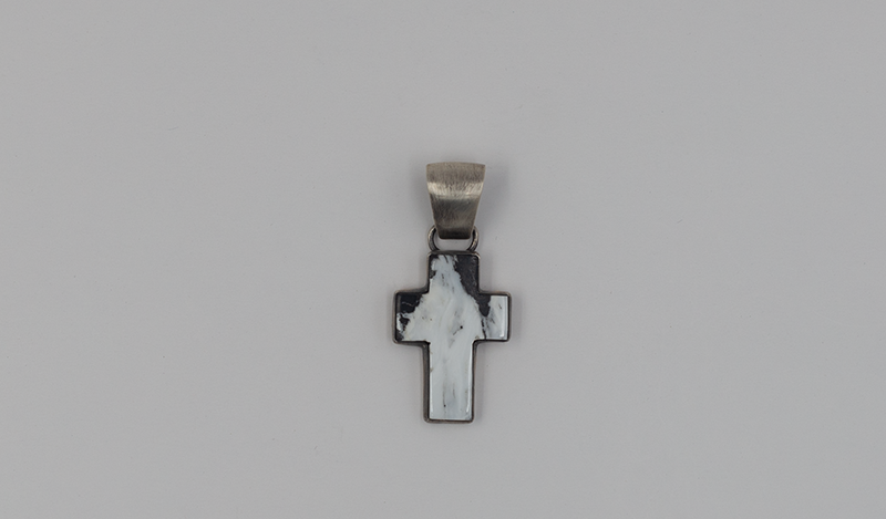 White Buffalo Cross Pendant