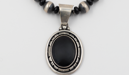 Onyx and Silver Necklace Set