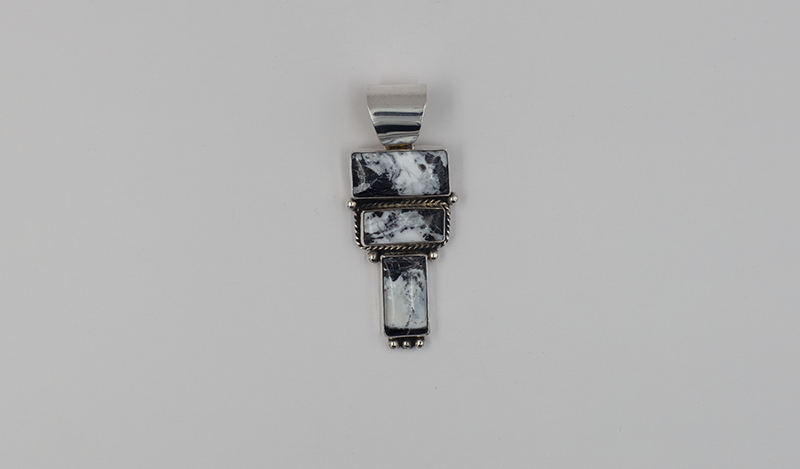 Three Stone White Buffalo Pendant
