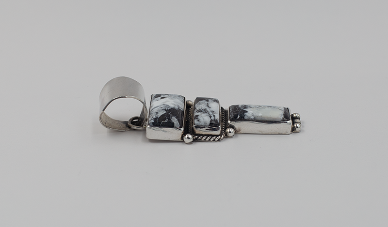 Three Stone White Buffalo Pendant