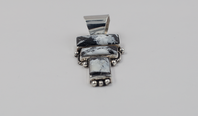 Three Stone White Buffalo Pendant