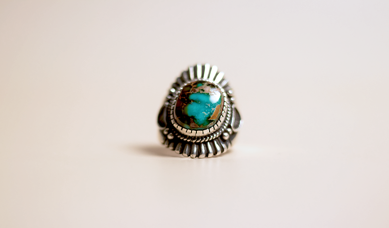 Ingot Silver and Royston Turquoise Ring