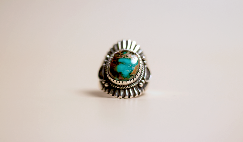 Ingot Silver and Royston Turquoise Ring