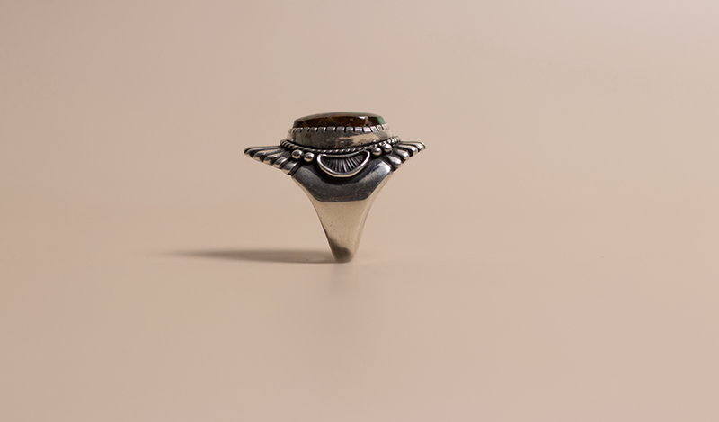 Ingot Silver and Royston Turquoise Ring