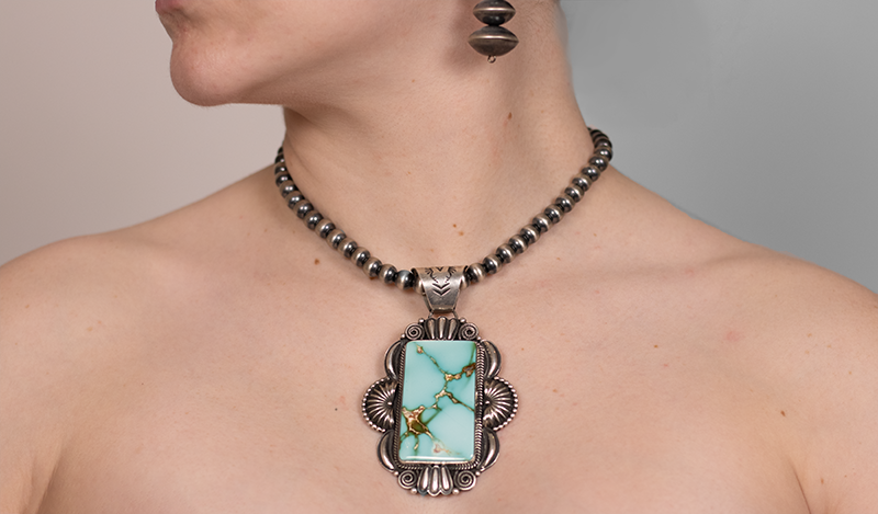 Heavy Stamped Royston Pendant