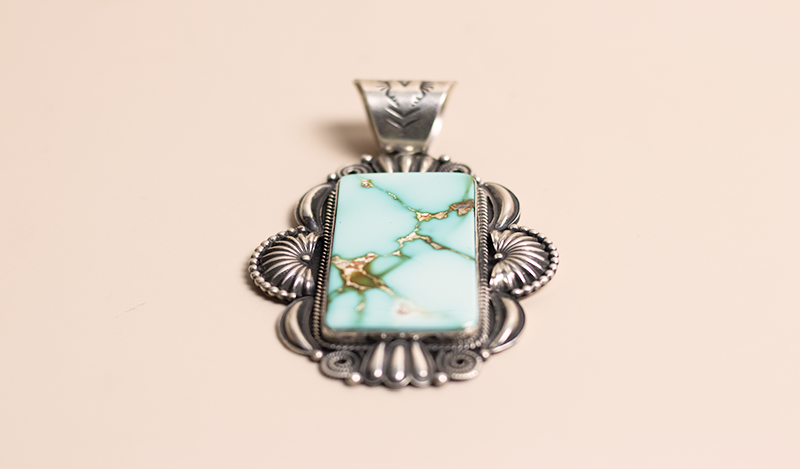 Heavy Stamped Royston Pendant