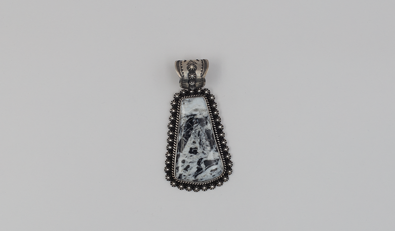 Large White Buffalo Teardrop Pendant