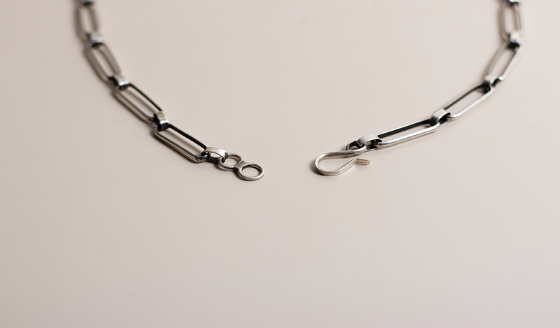 Onyx and Silver Floral Necklace Set