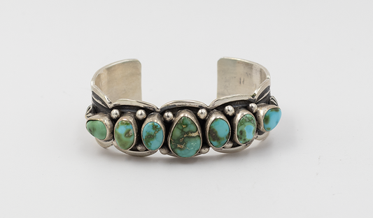 7 Stone Tear Drop Sonoran Gold Cuff