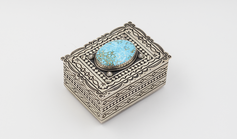 75 Carat Sonoran Blue Turquoise Treasure Box