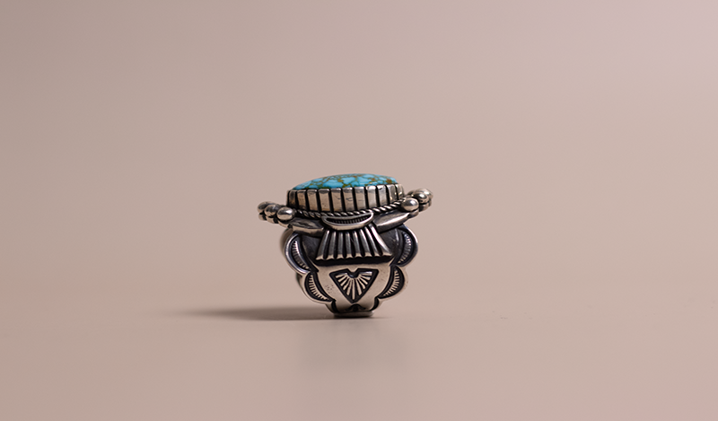Heavy Stamped Sonoran Blue Ring
