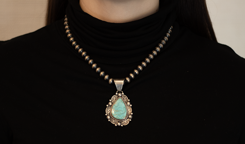 Kingman Turquoise Pendant with Star Detail