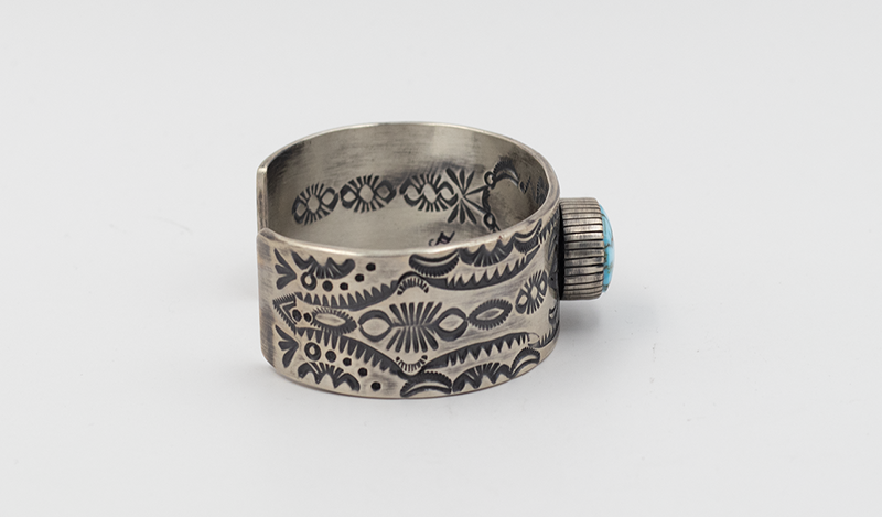 Double Stamped Sonoran Gold Turquoise Cuff