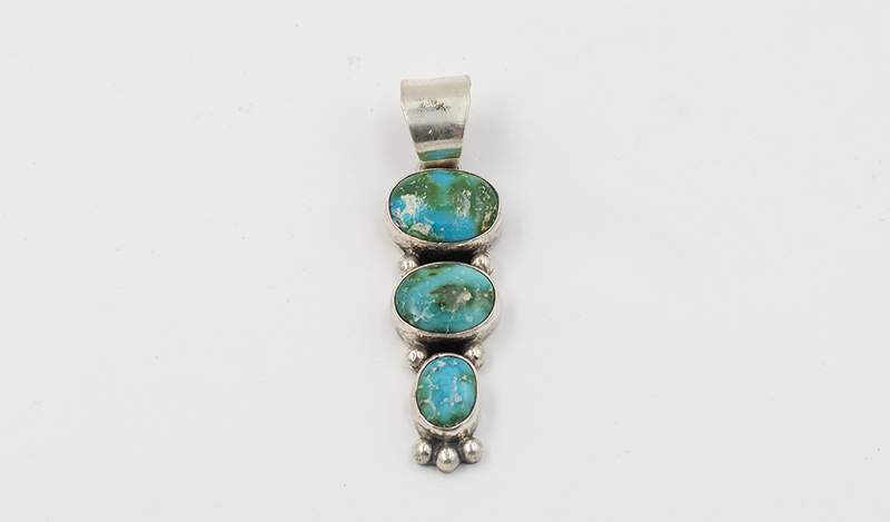3 Stone Sonoran Gold Drop Pendant