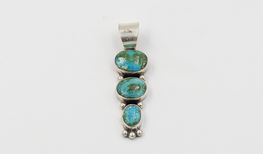 3 Stone Sonoran Gold Drop Pendant