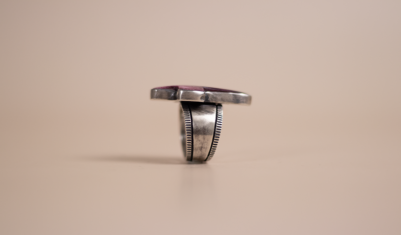 Purple Spiny Oyster Cross Ring