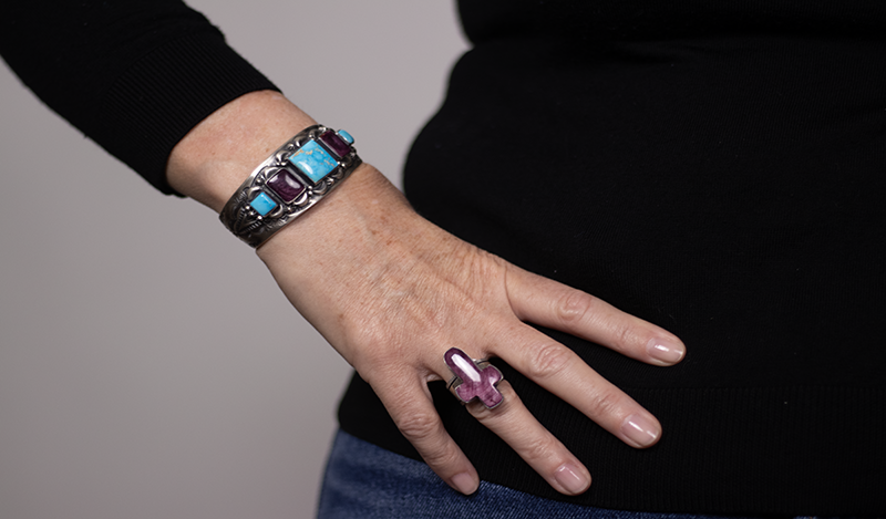 Purple Spiny Oyster Cross Ring