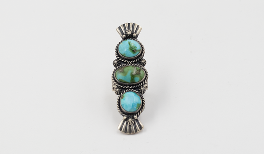 Three Stone Vertical Statement Ring
