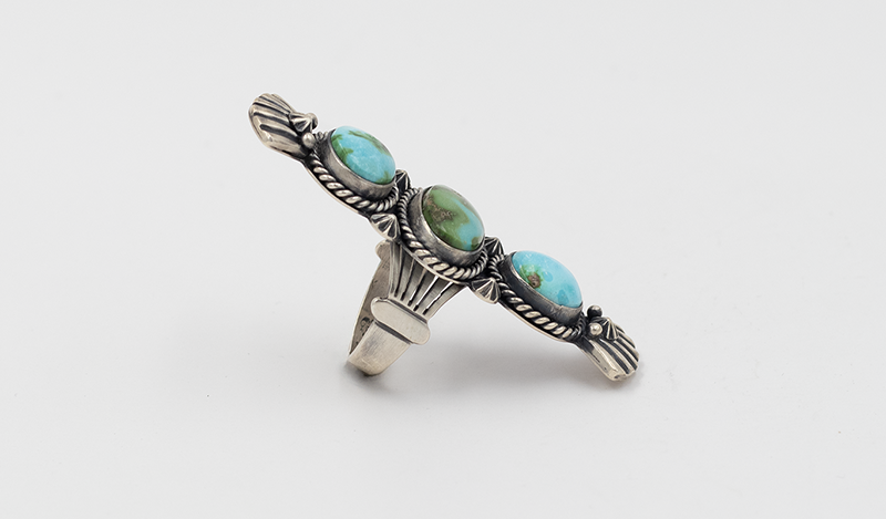 Three Stone Vertical Statement Ring