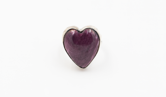 Purple Spiny Heart Adjustable Ring