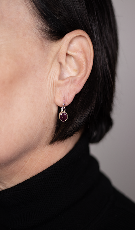 Purple Spiny Oyster French Wire Earrings