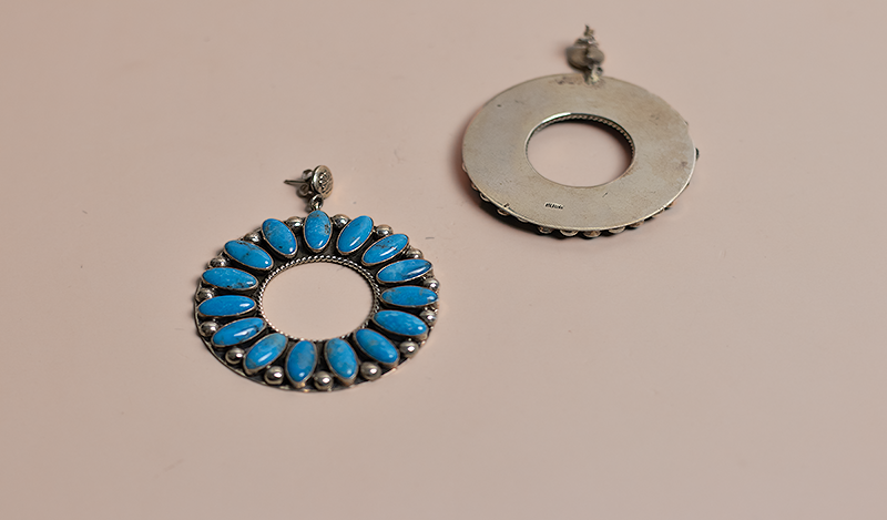 15 Stone Circle Cluster Earrings