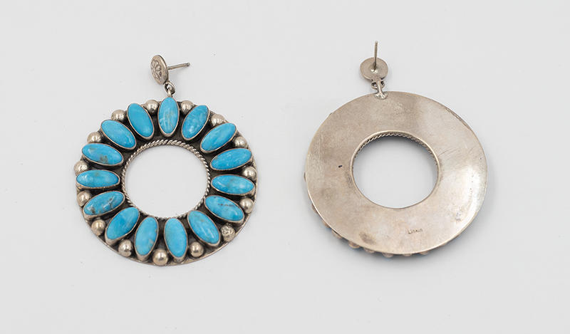 15 Stone Circle Cluster Earrings
