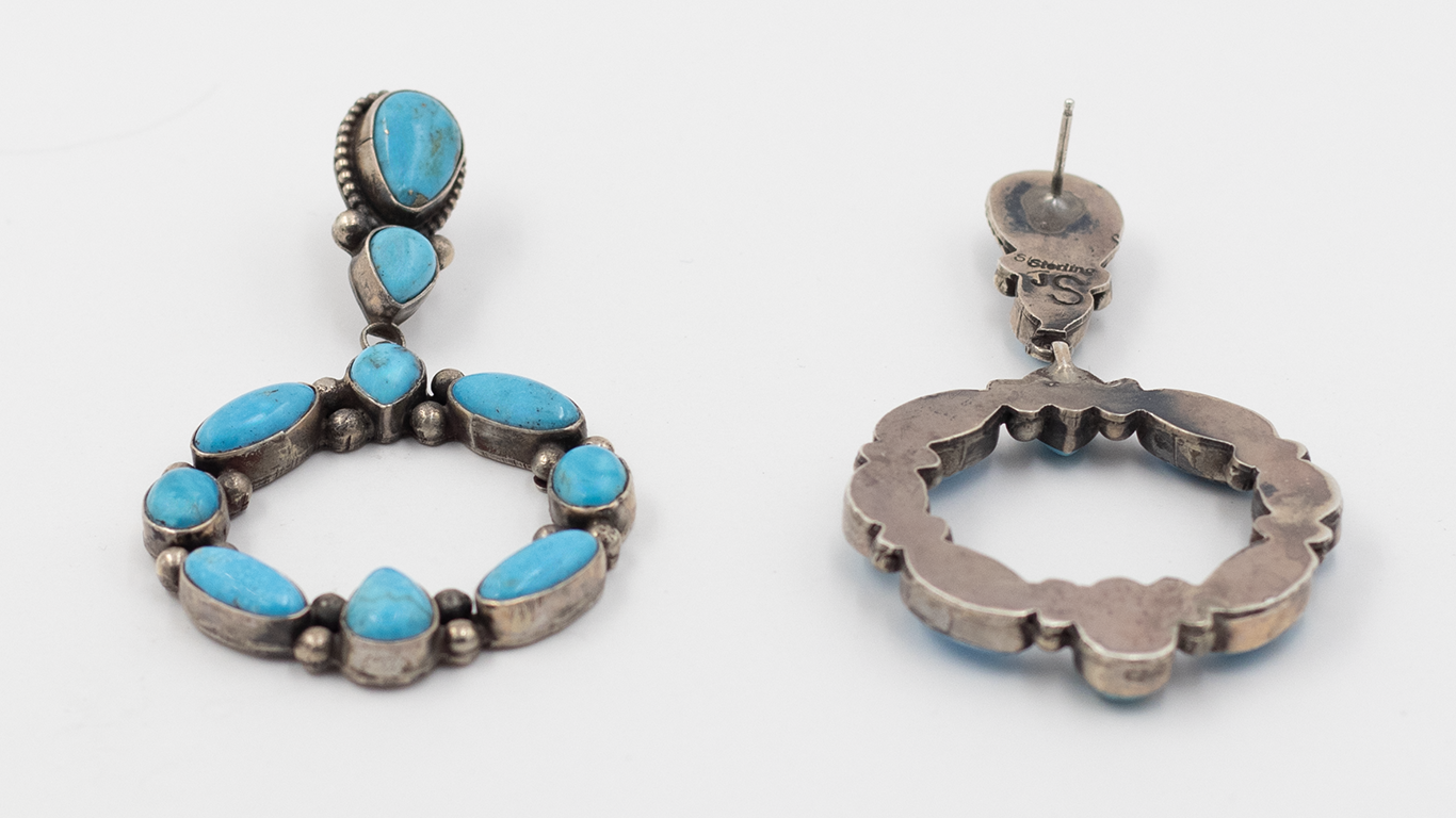 Floral Post Dangle Earrings
