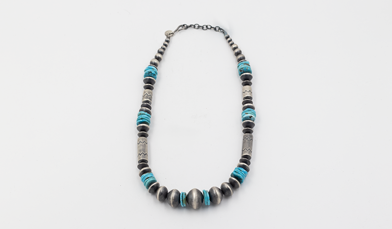 Kingman Turquoise and Sterling Silver Beads