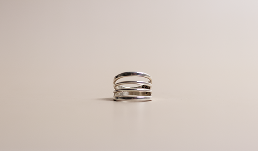 4 Wire Silver Ring