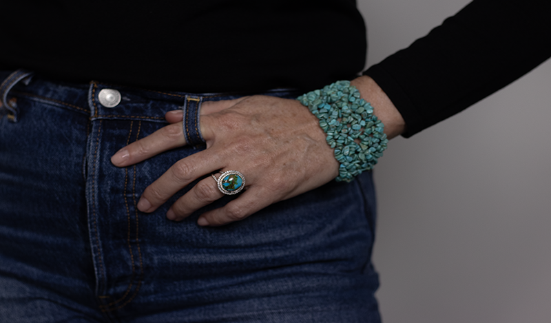 Wide Turquoise Nugget Bracelet