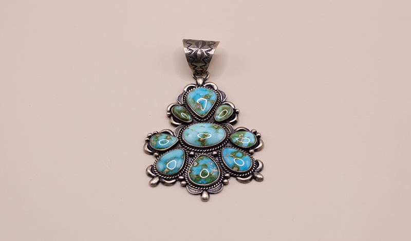 9 Stone Sonoran Gold Pendant