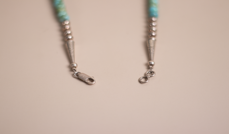 Turquoise and Silver Beaded Necklace
