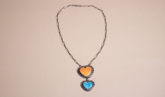 Double Drop Heart Necklace